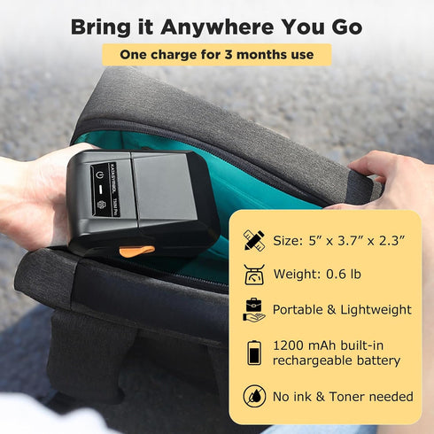 SUPVAN T50M Pro Bluetooth Label Maker with Tape, Wide Waterproof Labels, Versatile App, 40 Fonts, 450+ Icons, Black