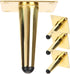 PRETYZOOM 4pcs Metal Furniture Legs Decorative Replacement Sofa Cabinet Legs Gold Tapered