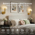 Set 2, 5000mAh 2 Dimmable Bulbs 3 Battery Operated Wall Sconce of Rechargeable Wireless Wall Lights with and Remote