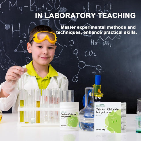 Calcium Chloride Anhydrous, 500g Lab Grade Powder for Educational or Research Laboratory Use