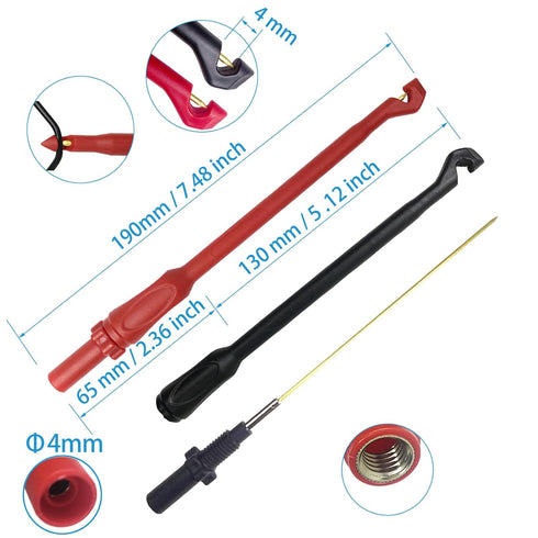 28PCS Multimeter Test Leads Kit with 6 Pockets Roll Up Tool Bag, Alligator Clips, Test Hook Clips, Test Tweezer for