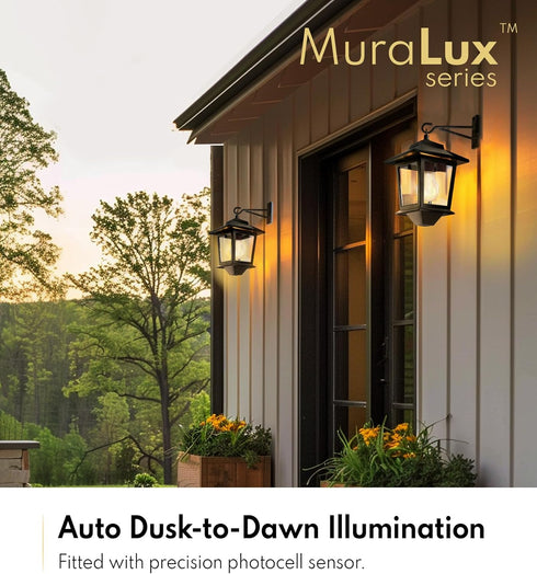 2 Pack Bulb,Outdoor 4 Hooks,3000K PASAMIC Solar Wall Lanterns with Replaceable Hanging Lights with Solar Panels,Dusk