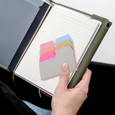 NUOBESTY 1 Pack of 90Pcs 6-Color Divider Sticky Notes, Writable and Repositionable Index Papers