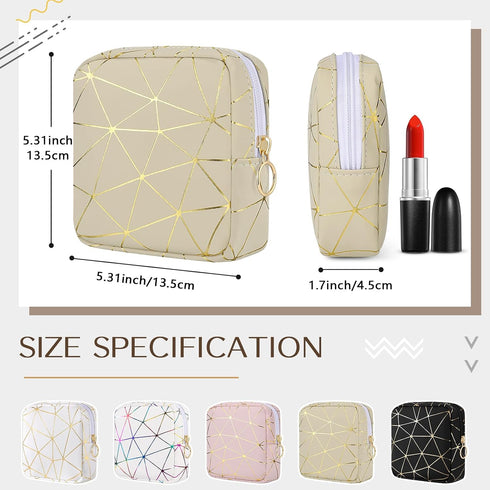 Small-5.1") Likesing Sanitary Napkin Storage Bag, Leather Portable Period Bag for Girls Women, Sanitary Napkin Period