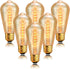 Sevici ST64 Incandescent Light Bulbs 110V 40W Edison Bulbs 6 Pack,Amber Vintage 240LM,E26