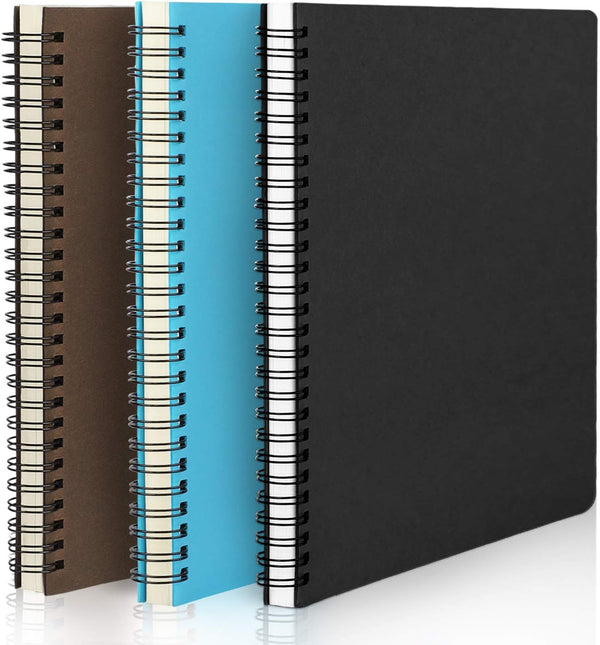 EUSOAR Spiral Ruled Notebook, A5 3packs, 5.5"X8.3", 120 Pages Lined Travel Writing Notebooks Journal