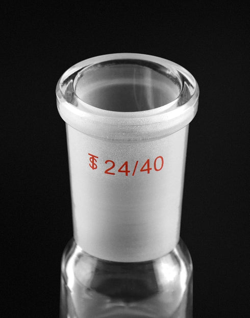 QWORK Glass 500ml Single Neck Flat Bottom Boiling Flask, 24/40 Standard Joint, Heavy Wall Lab Glassware
