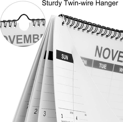Large Wall Calendar 2025-2026 - 17" x 12" Academic Calendar with Wire Binding & Hanging Hook
