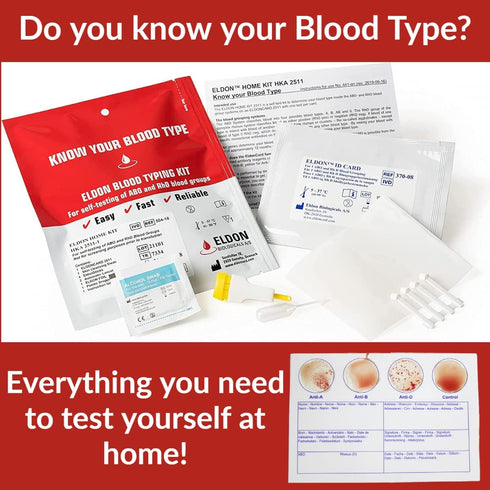 Eldoncard Blood Typing Kit, 5 Test Pack for Accurate Instant Home Testing of Blood Type