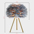 15.3" Capslpad Feather Tripod Table Lamp - Grey Modern Desk Lamp With Gold Finish for Living Room, Kids, Bedroom