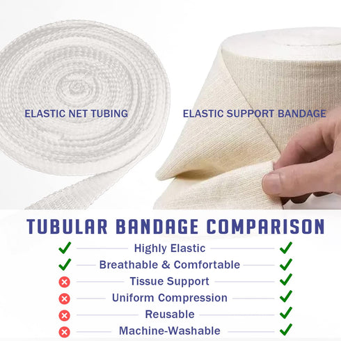 4.5" 11 EVERLIT Elasticated Tubular Support Bandage | Stockinette Tubing for Large Arm, Knees, Legs | Light to Moderate