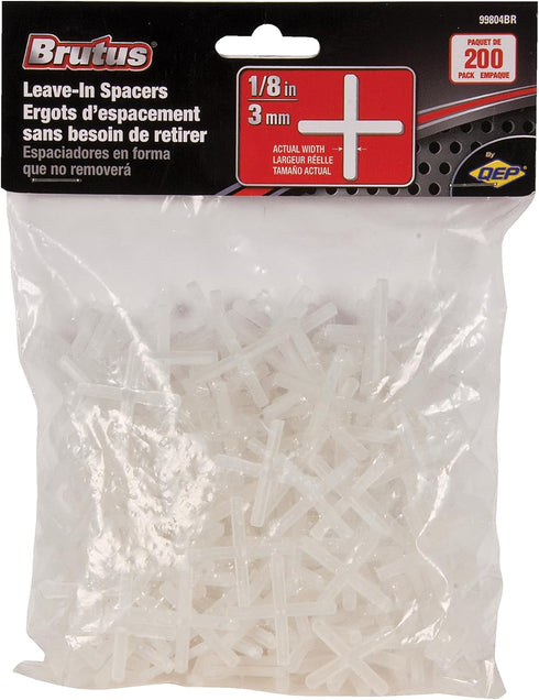 Brutus Hard Tile Spacers, 1/8", Bag of 300