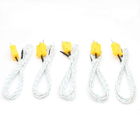 2M Temperature Measuring Line, K Type Temperature Sensing Line, Thermocouple Temperature Probe, 5PCS