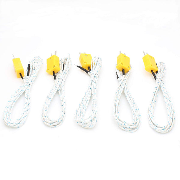 2M Temperature Measuring Line, K Type Temperature Sensing Line, Thermocouple Temperature Probe, 5PCS