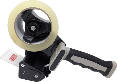 Clipco Tape Dispenser Gun with Packing Tape - Rubberized Handle (Pack of 3) (Black-Gray)