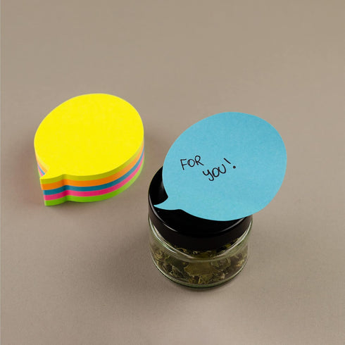 Fantasy Sticky Notes: Bubble Shaped, Coloured Self-Adhesive Memo Pad, 70 x 70mm, 250 Sheets in 5 Assorted Colours