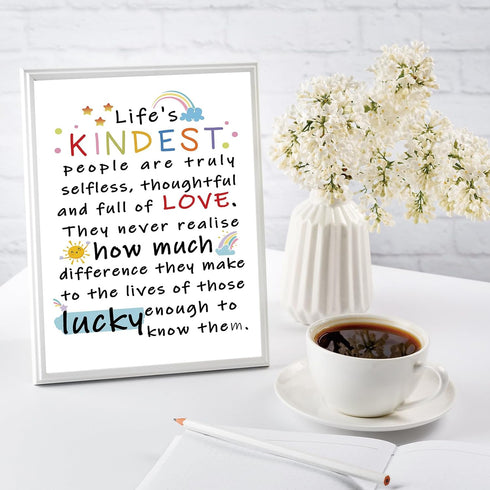 YiKaLus Cute Appreciation Card for Kindest Person, Great Thank You Card with Envelope for Women Men, Sweet Friendship