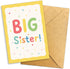 Big Sister Greeting Card, Cute Rainbow Lettering with Stars & Hearts, New