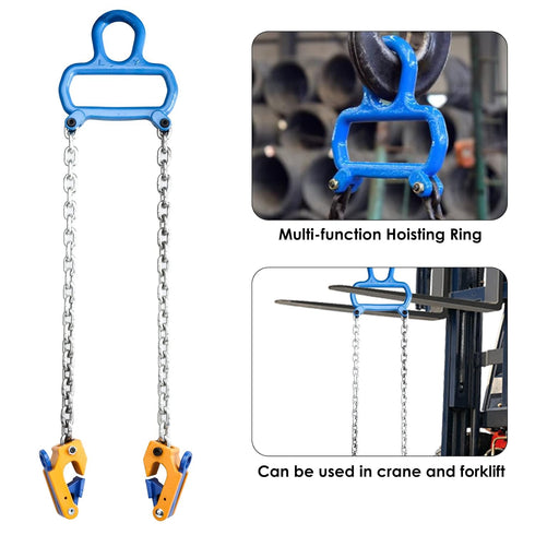 NORJIN Chain Drum Lifter, 2000 lbs Capacity Vertical Hoist Barrel Lifter with G80 Chain for 55 Gallon Drums