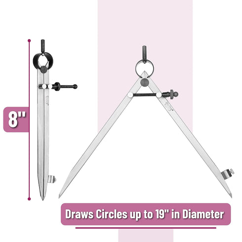 Mr. Pen Professional Compass with Lock, 8 Inch Pencil Compass for Geometry, Woodworking, Drafting Supplies