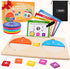 PINKPEACH Wooden Fraction Tiles & Circles Set, Math Manipulatives for Kids, Montessori