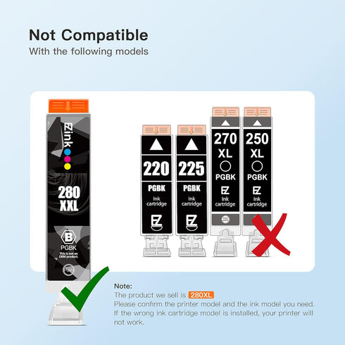 E-Z Ink Replacement Ink Cartridge for Canon PGI-280XXL CLI-281XXL (15 Pack) - Compatible with PIXMA Printers