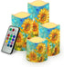 Sunflower Flameless Candles with Remote Color Changing Battery Operated Pillar Candles with