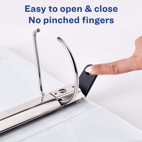 Avery Heavy Duty View 3 Ring Binder, 4" One Touch Slant Ring, 2 White Binders for 8.5" x 11" Paper