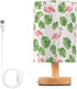 ALAZA Flamingo Tropical Palm Leaves Bedside Table Lamp for Bedroom Living Room