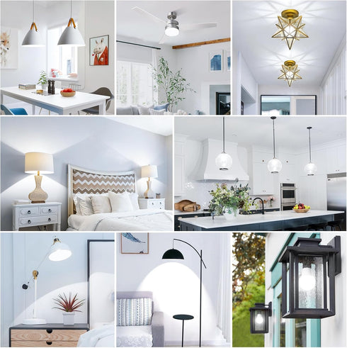 A19 LED Light Bulb, 12-Pack, 60 Watt Equivalent, 5000K Daylight White, 850 Lumen, E26 Base, Non-Dimmable, 9W Bright