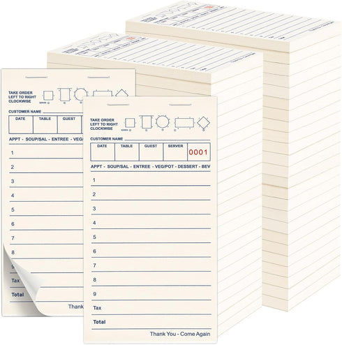48 Pack Server Note Pads Bulk Recycled Guest Check Pads, Total 2400