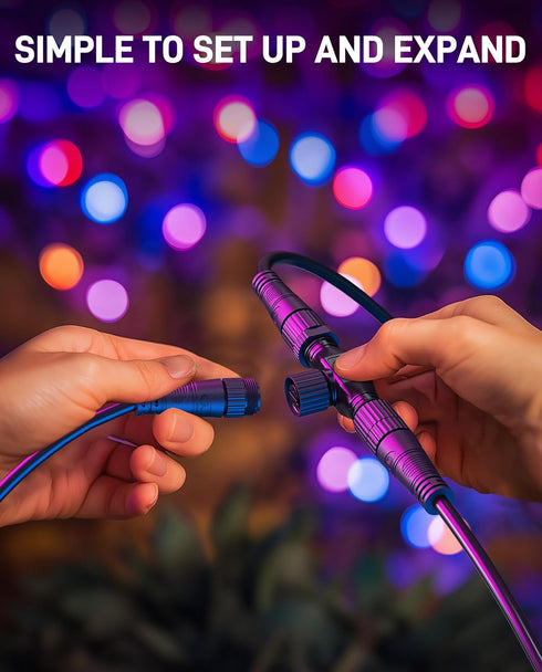 DriveXpwr Connector(Simple)-2Pack Setup, T Compatible with Philips Hue Outdoor Low Voltage Lights,Expand and Customize