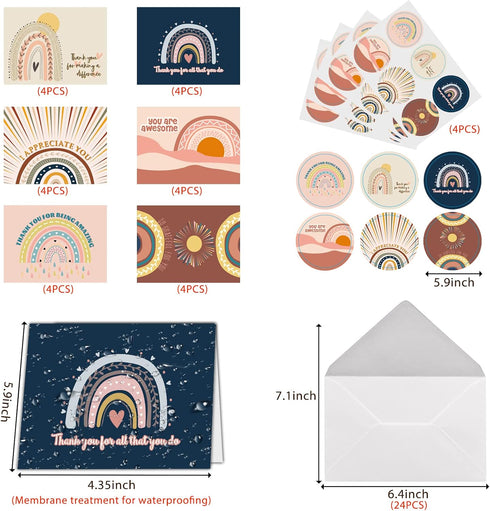 GOGOBAY 24 You Are Awesome Cards with Envelopes-I Appreciate You,You Are Awesome,Thank You for Making a Difference