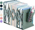 Kingsmile Metal Bookends, Heavy Book Stopper for Shelves, Removable Pen Holder for Kids Room and Office
