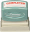 Pre-Inked "Completed" Stamp with Date Line, Red, 1/2x1-5/8 Impression Size
