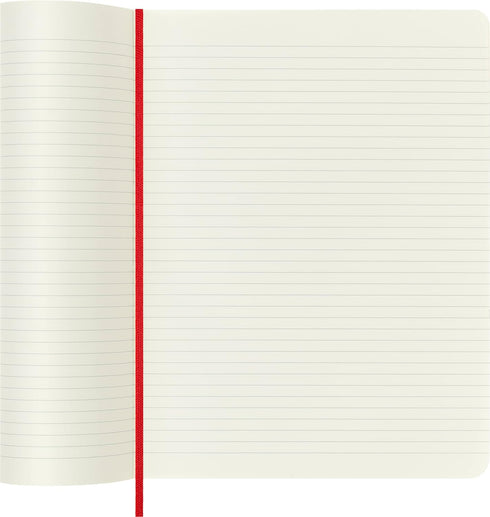 Moleskine Classic Notebook - Soft Cover, XL (7.5" x 9.5") Ruled/Lined, Scarlet Red, 192 Pages