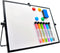 Desktop Dry Erase Board - 16in x 12in Double Sided Black Frame Magnetic Whiteboard with Stand, 6 Markers, 1 Eraser