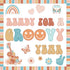 ZOiiWA Groovy Retro Bulletin Board Decoration Set Boho Hippie Classroom Kit with School Bus and Guitar Cutouts