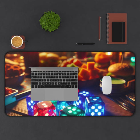 GENERIC Color-Changing LED Dice Desk Mat - Premium Smooth Surface & Rubber Base