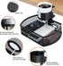 MASTLU Under Desk Organizer with Cup Holder, Swivel Pencil Drawer, Steel Organizers, 360 Spin Hidden Storage Box, Black