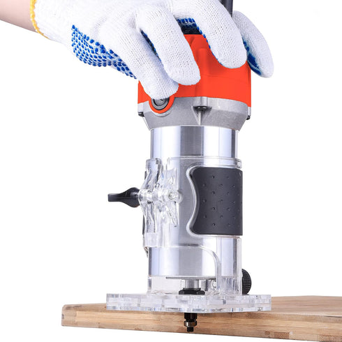 AKYPACH 110V 800W Trimmer 30000R/MIN Router Tool, Compact Wood Router Tool for Woodworking, Electric Hand Compact Edge