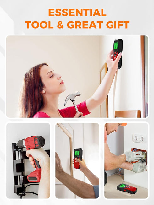 5-in-1 Mecurate Stud Finder with LCD Display, Wall Scanner for Studs, Metal, AC Wires Detection, Lightweight & Durable
