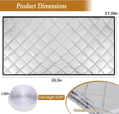 HFYZZ 27" 56" Attic Door Insulation Cover, Energy Saving Attic Stairs Ceiling Shutter Cover with Hook and Loop Strips