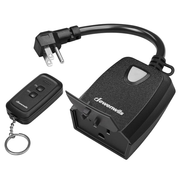 DEWENWILS Wireless Remote Control Electrical Outlet Switch, 15 AMP Heavy Duty, Waterproof, 100 Feet Range