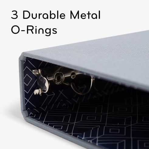 U Brands Fashion Binder, Linen, Blue Gray, 1” Rings, 1 Count
