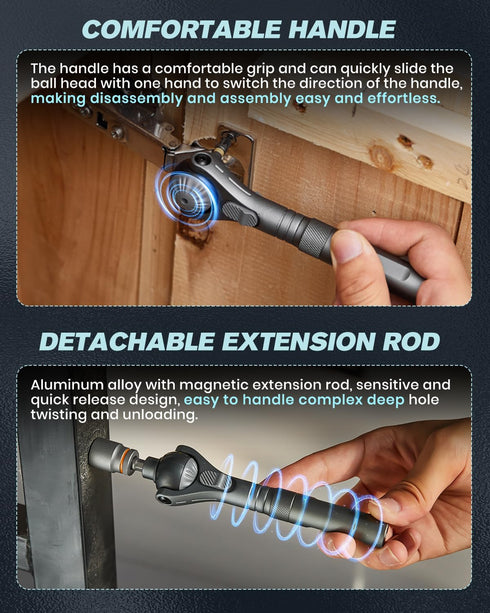 Set: 40-in-1 180 S2 Set Saker Upgraded Magnetic Screwdriver Ratchet Screwdriver Tool Kit with Ball-Joint Handle