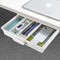 Under Desk Drawer - Self-Adhesive Storage Organizer for Office Home Stationery (Large-White)