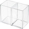 Gejoy Clear Acrylic Pencil Pen Holder - Makeup Brush Organizer with 2 Compartments for Desktop