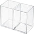 Gejoy Clear Acrylic Pencil Pen Holder - Makeup Brush Organizer with 2 Compartments for Desktop
