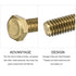 Hex Head Screw Bolt (M6-1x16mm) 30Pcs - Brass Fully Threaded Solid Hex Bolts Machine Screws for Machinery Repair